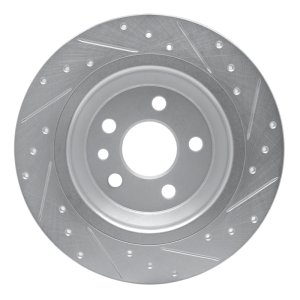 Volvo V60 Cross Country Brake Rotor (1) - Rear Left - R1 Concepts - Drilled & Slotted - Silver - `07-`18